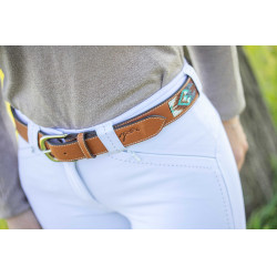 Ceinture Pénélope Pearl Cognac / turquoise Marron Ceinture Pénélope Pearl Cognac / turquoise Marron