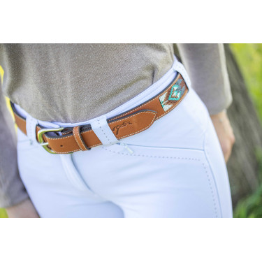 Ceinture Pénélope Pearl Cognac / turquoise Marron Ceinture Pénélope Pearl Cognac / turquoise Marron