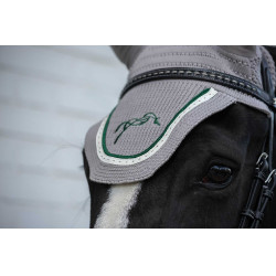 Bonnet chevaux Pénélope Point sellier Gris clair / vert Bonnet chevaux Pénélope Point sellier Gris clair / vert