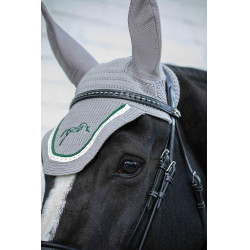 Bonnet chevaux Pénélope Point sellier Gris clair / vert Bonnet chevaux Pénélope Point sellier Gris clair / vert