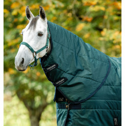 Couvre-cou d'écurie Horseware Amigo Ripstop Insulator 200g Vert dynastie / marine / argent