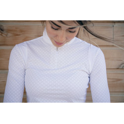 Polo concours Seville Pénélope manches longues Blanc Polo concours Seville Pénélope manches longues Blanc