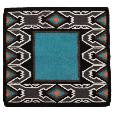 Tapis navajo Westride by Franck Perret Nebraska Bleu / noir