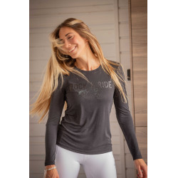 T-shirt Pénélope Lovely manches longues Anthracite Gris T-shirt Pénélope Lovely manches longues Anthracite Gris