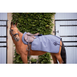 Couvre-reins Quarter Paddock Sports Wooltouch Bleu chiné