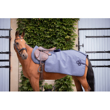 Couvre-reins Quarter Paddock Sports Wooltouch Bleu chiné