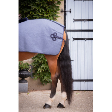 Couvre-reins Quarter Paddock Sports Wooltouch Bleu chiné