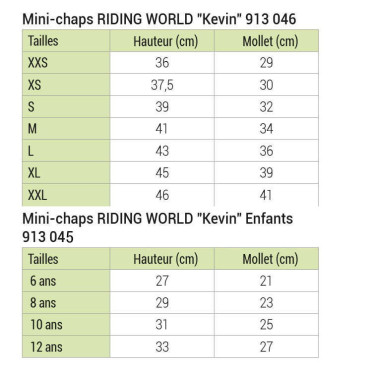 Mini-chaps Riding World Kevin Mini-chaps Riding World Kevin