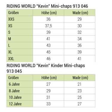 Mini-chaps Riding World Kevin Mini-chaps Riding World Kevin