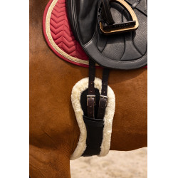 Sangle courte Norton XTR Mouton synthétique Havane / écru Marron