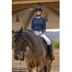 Polo Equithème Pekin manches longues Bleu marine
