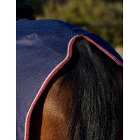 Couvre-reins carré Weatherbeeta doublé polaire Essentiel Bleu marine / argent / rouge