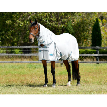 Couverture anti-mouches Combo Weatherbeeta ComFiTec Essential Blanc / gris / bleu vif