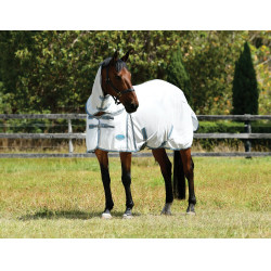 Couverture anti-mouches Combo Weatherbeeta ComFiTec Essential Blanc / gris / bleu vif