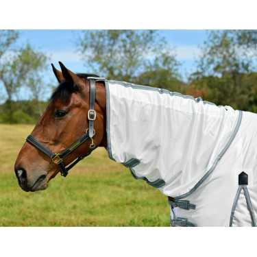 Couverture anti-mouches Combo Weatherbeeta ComFiTec Essential Blanc / gris / bleu vif