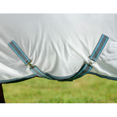 Couverture anti-mouches Combo Weatherbeeta ComFiTec Essential Blanc / gris / bleu vif