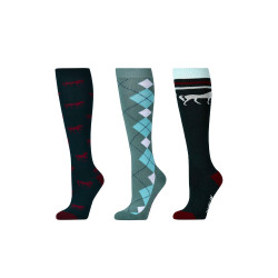 Chaussettes Dublin par 3 Chevaux vert émeraude