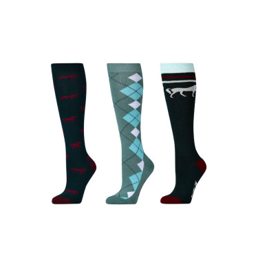 Chaussettes Dublin par 3 Chevaux vert émeraude Chaussettes Dublin par 3 Chevaux vert émeraude