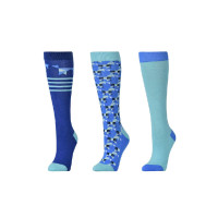 Chaussettes Dublin enfant par 3 Menthe clair geo poney