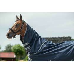 Couverture d'extérieur Therma Pro HKM Cou détachable 600D Bleu foncé Couverture d'extérieur Therma Pro HKM Cou détachable 600D Bleu foncé