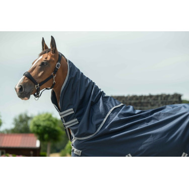 Couverture d'extérieur Therma Pro HKM Cou détachable 600D Bleu foncé Couverture d'extérieur Therma Pro HKM Cou détachable 600D Bleu foncé