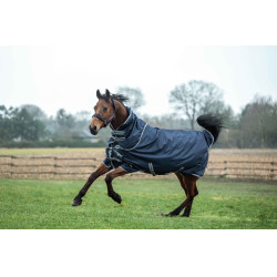 Couverture d'extérieur Therma Pro HKM Cou détachable 600D Bleu foncé Couverture d'extérieur Therma Pro HKM Cou détachable 600D Bleu foncé