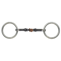 Mors cheval avec rouleau cuivre Shires - Matériel d'équitation