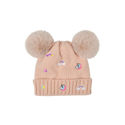 Bonnet Fun Dublin brodé enfant Rose poussiéreux