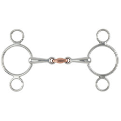 Mors 2 anneaux cuivre Lozenge Gag Shires Acier inoxydable Mors 2 anneaux cuivre Lozenge Gag Shires Acier inoxydable