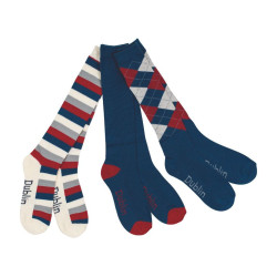 Chaussettes Dublin par 3 Marine / rouge / blanc Bleu