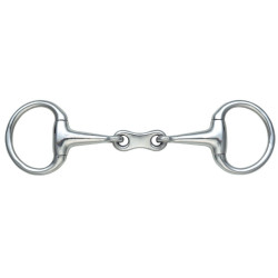 Mors petits anneaux double brisure Bradoon Shires Acier inoxydable