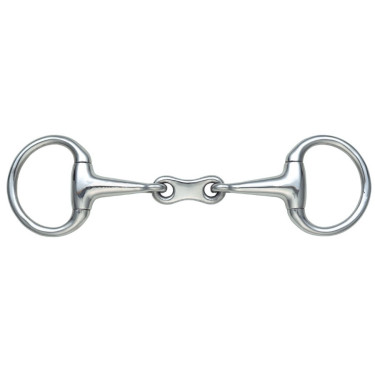 Mors petits anneaux double brisure Bradoon Shires Acier inoxydable