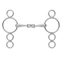 Mors 3 anneaux Dutch Gag Shires double brisure Acier inoxydable
