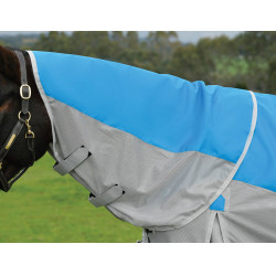 Couverture anti-mouches et imperméable Weatherbeeta ComFiTec Dual Shield cou détachable Bleu / gris Couverture anti-mouches et imperméable Weatherbeeta ComFiTec Dual Shield cou détachable Bleu / gris