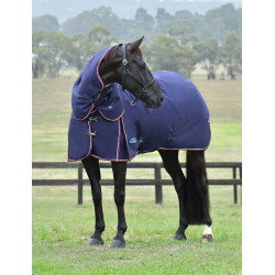 Couverture Weatherbeeta ComFiTec Essential Turnout 220g couvre cou détachable Marine / bourgogne Couverture Weatherbeeta ComFiTec Essential Turnout 220g couvre cou détachable Marine / bourgogne