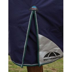 Couverture Weatherbeeta ComFiTec Plus Dynamic Turnout 100g high neck Marine / vert forêt Bleu