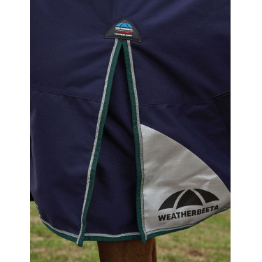 Couverture Weatherbeeta ComFiTec Plus Dynamic Turnout 100g high neck Marine / vert forêt Bleu