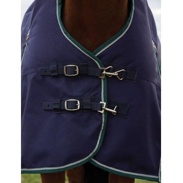 Couverture Weatherbeeta ComFiTec Plus Dynamic Turnout 100g high neck Marine / vert forêt Bleu