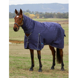 Couverture Weatherbeeta ComFiTec Prelim Turnout Combo 220g Plaid en relief bleu marine