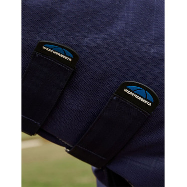 Couverture Weatherbeeta ComFiTec Prelim Turnout Combo 220g Plaid en relief bleu marine