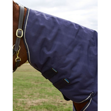 Couverture Weatherbeeta ComFiTec Prelim Turnout Combo 220g Plaid en relief bleu marine