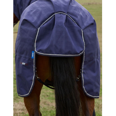 Couverture Weatherbeeta ComFiTec Prelim Turnout Combo 220g Plaid en relief bleu marine