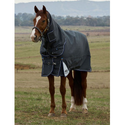 Couverture Weatherbeeta ComFiTec Ultra Turnout 220g couvre cou détachable Charbon de bois Gris
