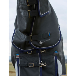 Couverture Weatherbeeta ComFiTec Ultra Turnout 220g couvre cou détachable Charbon de bois Gris