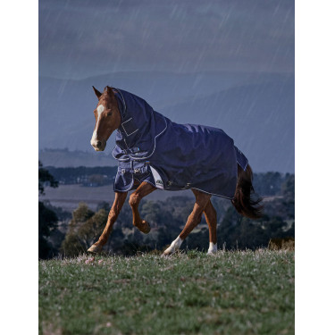 Couverture Weatherbeeta ComFiTec Ultra Turnout 220g couvre cou détachable Marine Bleu marine