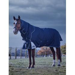 Couverture Weatherbeeta ComFiTec Ultra Turnout 220g couvre cou détachable Marine Bleu marine
