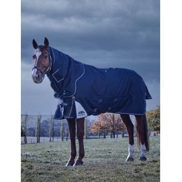 Couverture Weatherbeeta ComFiTec Ultra Turnout 220g couvre cou détachable Marine Bleu marine