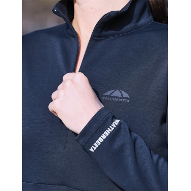 Haut Weatherbeeta manches longues 1/2 Zip femme Copper Marine Bleu marine