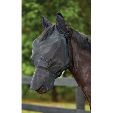 Masque anti-mouches Weatherbeeta Deluxe protections d'oreilles et nez Noir Masque anti-mouches Weatherbeeta Deluxe protections d'oreilles et nez Noir