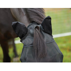 Masque anti-mouches Weatherbeeta Deluxe protections d'oreilles et nez Noir Masque anti-mouches Weatherbeeta Deluxe protections d'oreilles et nez Noir